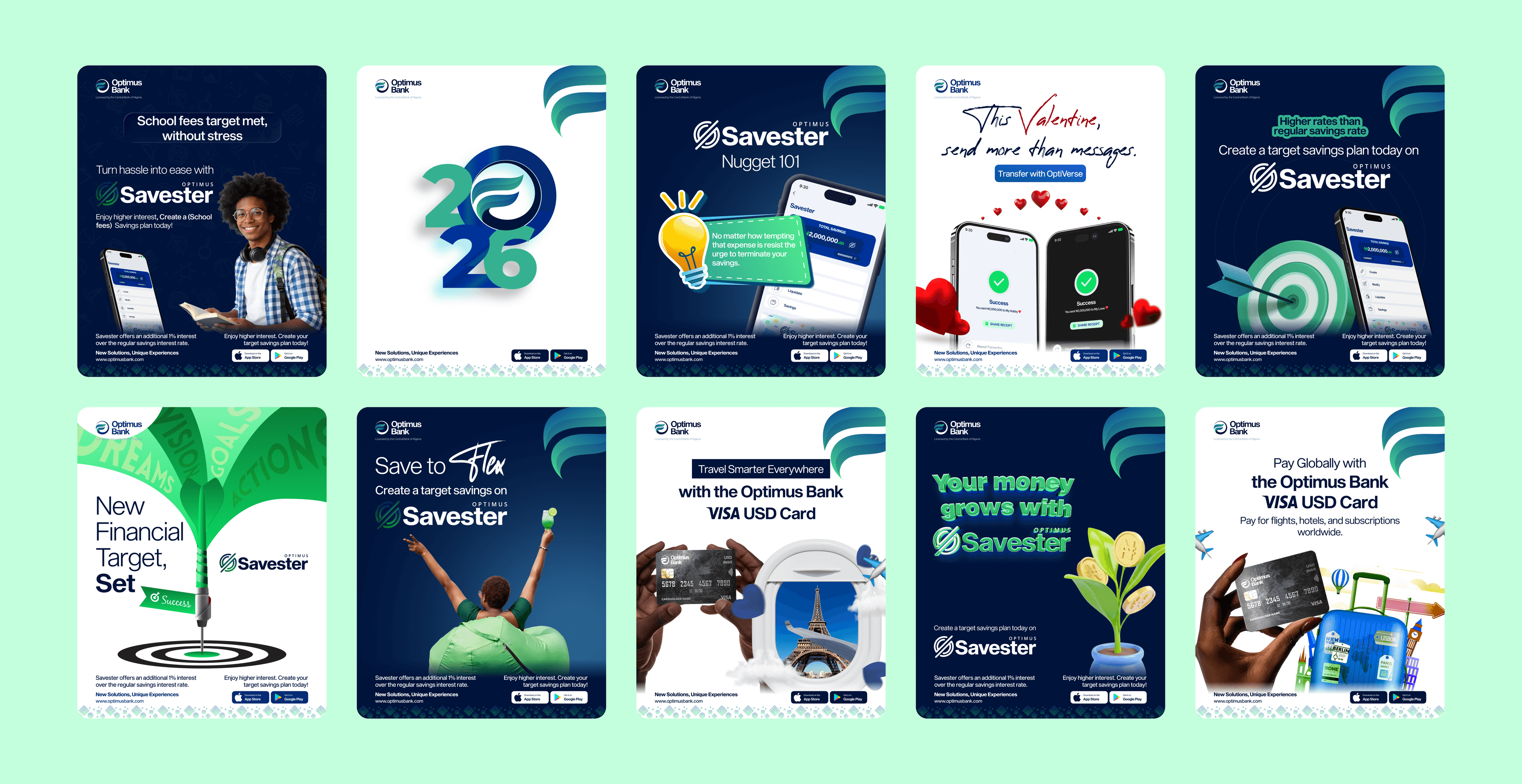 Optimus Bank — portfolio mockup
